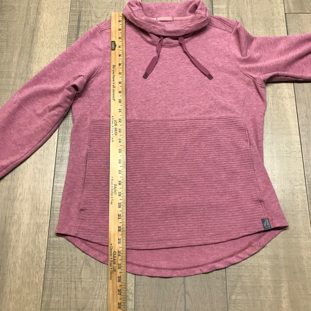 L.L. Bean Sweatshirt Womens Size PS Petite Small Pink Pullover Funnel Neck Cozy - Picture 9 of 10